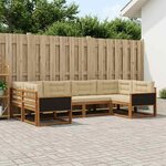 vidaXL Ensemble de canapés d'extérieur 6 Pièces Naturel et Beige