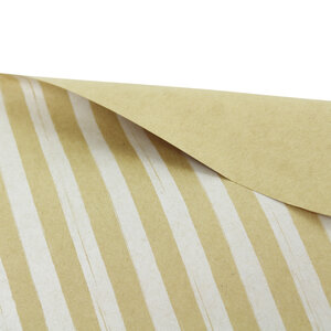 Papier cadeau à rayures Kraft et blanc 2 x 0 70m