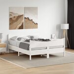 vidaXL Cadre de lit sans matelas blanc 135x190 cm bois de pin massif