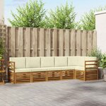 vidaXL Ensemble de canapés d'extérieur 6 pc Naturel et Crème Polyester