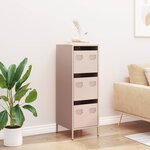 vidaXL Buffet haut rose 39x35x103 5 cm acier