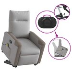 vidaXL Fauteuil de massage inclinable gris nuage tissu