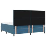 vidaXL Lit à ressorts avec matelas Bleu foncé 200 x 200 cm Velours