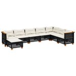 vidaXL Salon de jardin 8 Pièces avec coussins noir résine tressée