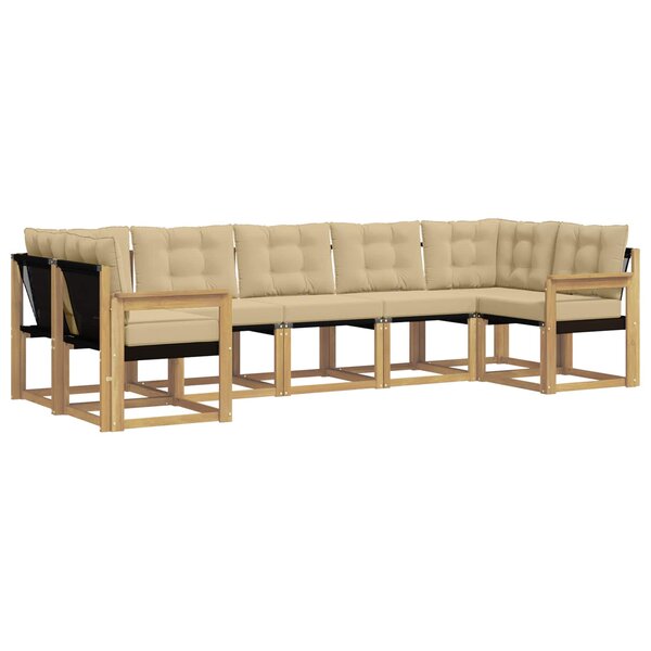 vidaXL Ensemble de canapés d'extérieur 7 pc Blanc et Beige