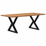 vidaXL Table à manger marron clair bois de chêne massif rectangulaire