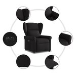 vidaXL Fauteuil inclinable électrique Noir Tissu