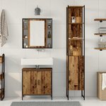 vidaXL Meubles de salle de bain 3 Pièces Marron 33 x 33 x 185.5 cm