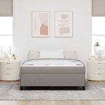 vidaXL Lit à ressorts avec matelas Taupe 140 x 190 cm tissu