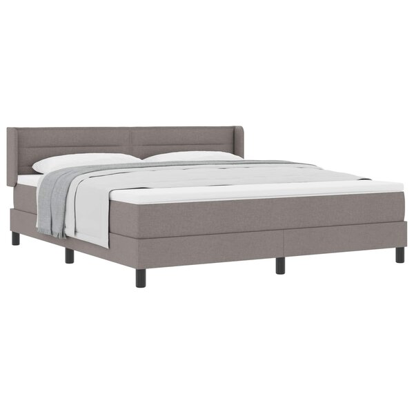 vidaXL Lit à ressorts avec matelas Taupe 200 x 180 cm Polyester