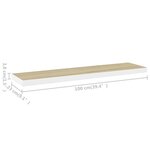 vidaXL Étagères flottantes 2 Pièces Chêne et blanc 90x23 5x3 8 cm MDF