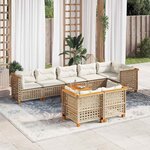 vidaXL Salon de jardin avec coussins 9 Pièces beige résine tressée