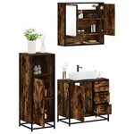 vidaXL Ensemble de meubles de salle de bain 3 Pièces Chêne fumé
