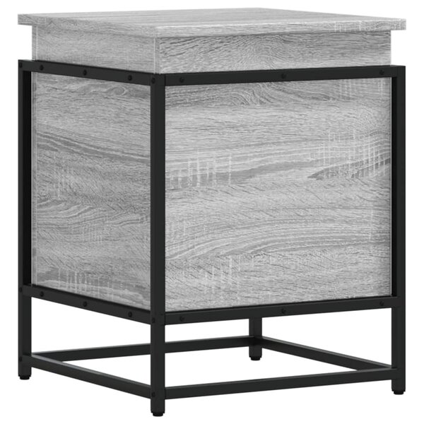 vidaXL Boîte de rangement avec couvercle sonoma gris bois d’ingénierie