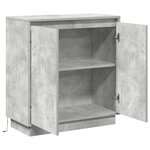 vidaXL Buffet LED Gris béton 71 x 34 5 x 75 cm Bois d'ingénierie