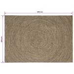 vidaXL Tapis de surface Naturel et noir 200 x 290 cm Jute