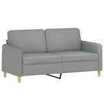 vidaXL Canapé 2 places avec oreillers gris clair 140 cm tissu