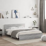 vidaXL Cadre de lit avec tête de lit sonoma gris 140x190 cm