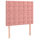 vidaXL Sommier à lattes de lit avec matelas Rose 90x200 cm Velours