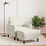 vidaXL Fauteuil avec repose-pied Crème 60 cm Velours