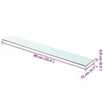 vidaXL Panneau d’étagère Verre transparent 90 x 12 cm