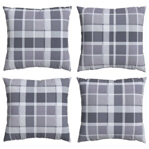 vidaXL Coussin d'extérieur 4 Pièces Carreaux Grisel 40 x 40 cm Tissu