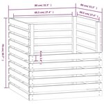 vidaXL Composteur Blanc 80x80x78 cm Bois massif de pin