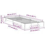 vidaXL Cadre de lit surélevé avec stockage Blanc 80 x 210 cm bois