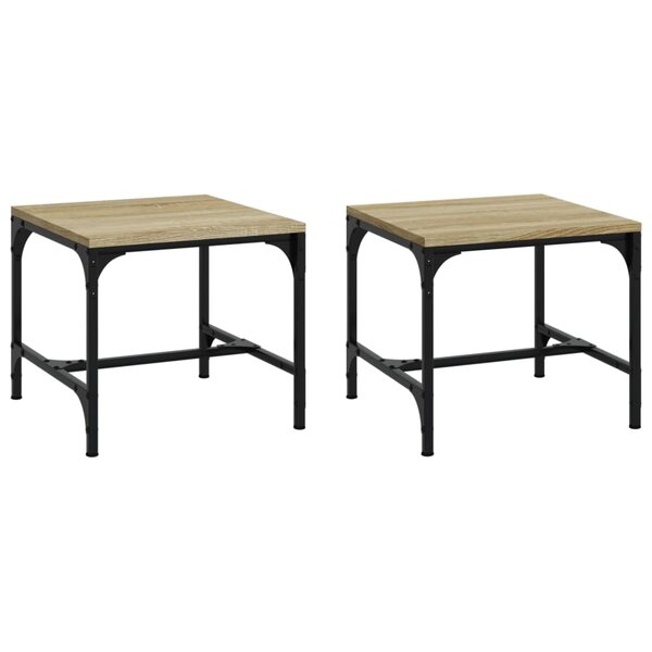 vidaXL Tables d'appoint 2 Pièces Chêne sonoma 40x40x35 cm Bois ingénierie