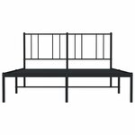 vidaXL Cadre de lit métal sans matelas avec tête de lit noir 140x200cm
