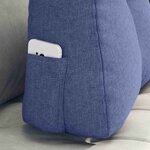 vidaXL Coussin de Dos Bleu denim 60 x 24 x 50 cm tissu