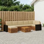 vidaXL Ensemble de canapés d'extérieur 8 pc Naturel et Beige