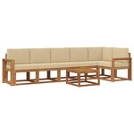 vidaXL Ensemble de canapés d'extérieur 7 pc Naturel et Beige