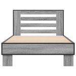 vidaXL Cadre de lit sonoma gris 100x200 cm bois d'ingénierie et métal