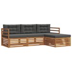 vidaXL Ensemble de canapés d'extérieur Naturel et Anthracite
