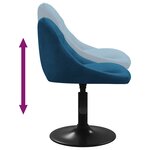 vidaXL Chaises pivotantes à manger lot de 6 bleu velours