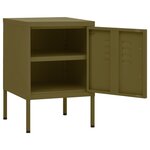 vidaXL Table de chevet Vert olive 35x35x51 cm Acier
