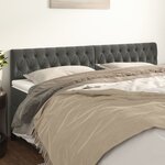 vidaXL Têtes de lit 2 Pièces Gris foncé 90x7x78/88 cm Velours