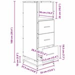 vidaXL Cabinet de salle de bain Chêne noir 35 x 37.5 x 100 cm
