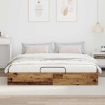 vidaXL Cadre de lit ottoman Bois ancien 193 x 120 x 25 cm