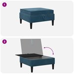 vidaXL Pouf avec Rangement Bleu Velours