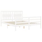 vidaXL Cadre de lit avec tête de lit blanc 160x200 cm bois massif