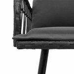 vidaXL Ensemble de salle à manger pour jardin 2 Pièces Noir polyrotin