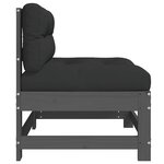 vidaXL Canapés centraux avec coussins 2 Pièces gris bois de pin massif