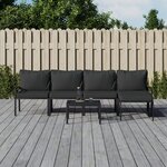 vidaXL Salon de jardin 6 Pièces avec coussins gris acier