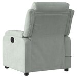 vidaXL Fauteuil de massage inclinable gris clair velours