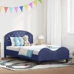 vidaXL Cadre de lit pour enfants avec tête de lit Bleu police Velours
