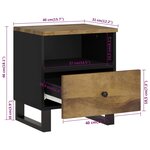 vidaXL Tables de chevet 2 Pièces Bois de manguier solide et d'ingénierie