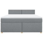 vidaXL Sommier à lattes de lit avec matelas Gris clair 180x200cm Tissu