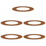 vidaXL Anneau d'arbre plat - 5 pièces - Ø50/80 cm - Acier corten  résistant aux intempéries.